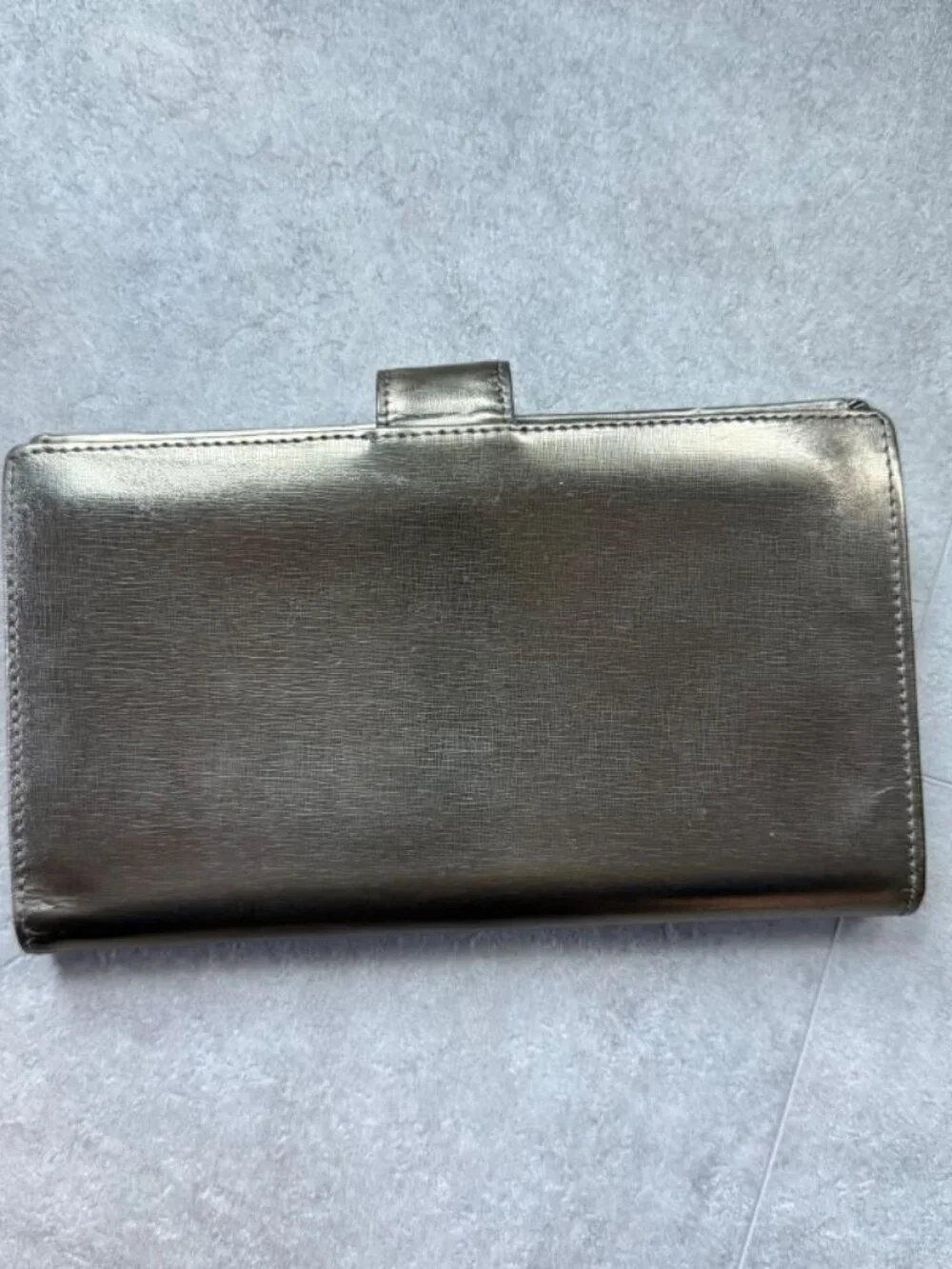 Chanel Coco Long Wallet with Clasp Gold Leather Bifold